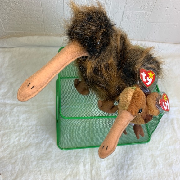 Vintage Ty KIWI Bird “BEAK” Beanie Buddy and Beak Beanie Baby Rare SET NWT - Picture 14 of 16